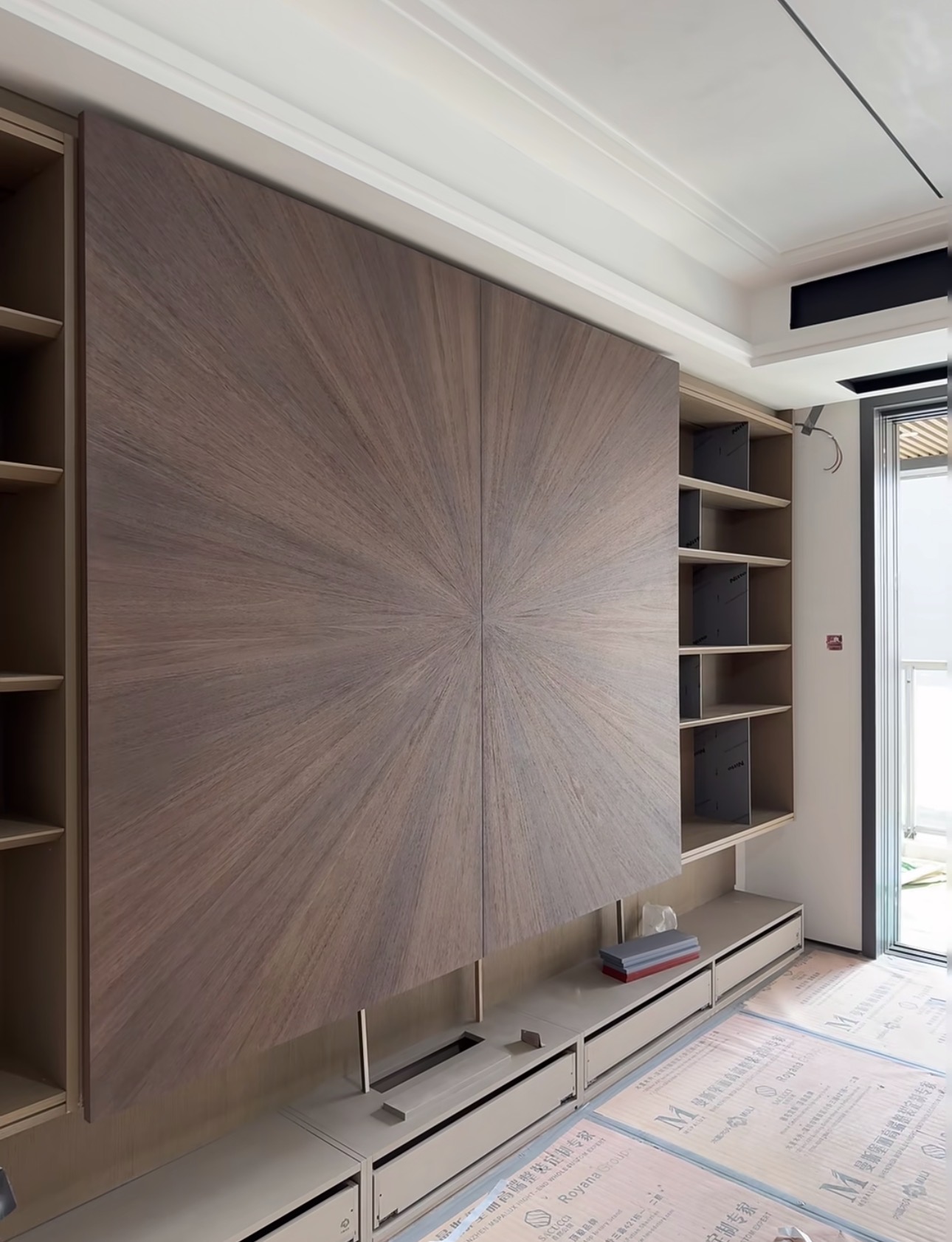 Wood TV wall